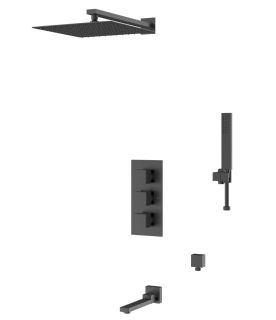 Душевая система DQ Bayern.Liszt DA2515605A04 с термостатом чёрный